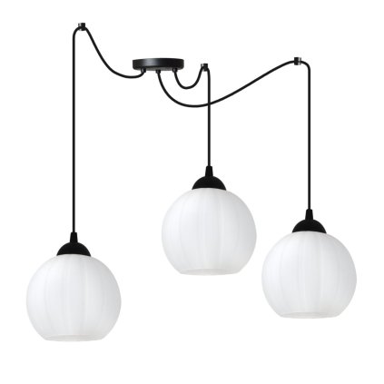 lampa wiszaca sufitowa zyrandol costa czarny pajak loft do jadalni kuchni salonu biale kule