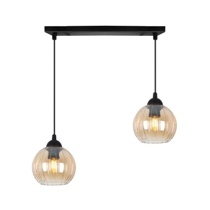 lampa wiszaca sufitowa zyrandol podwojny costa szklany nowoczesny kula glamour e27