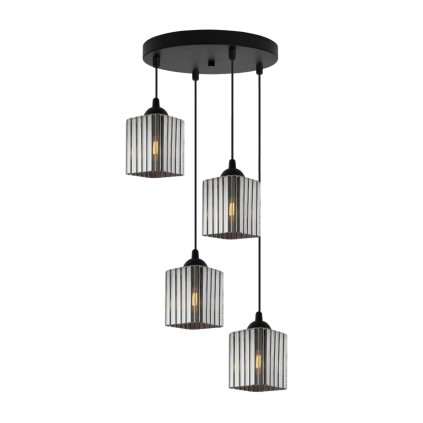 lampa wiszaca sufitowa zyrandol grafitowy riffle szklany ryflowany listwa do salonu jadalni