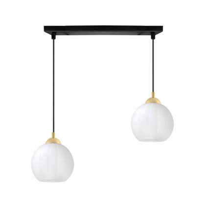 lampa wiszaca sufitowa zyrandol podwojny costa szklany biala kula do salonu kuchni e27