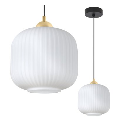 lampa wiszaca sufitowa zyrandol riffle pojedynczy bialy szklany do salonu kuchni lazienki