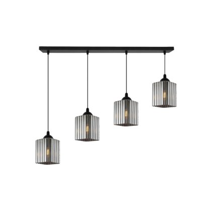 lampa wiszaca sufitowa zyrandol grafitowy riffle szklany do jadalni kuchni salonu