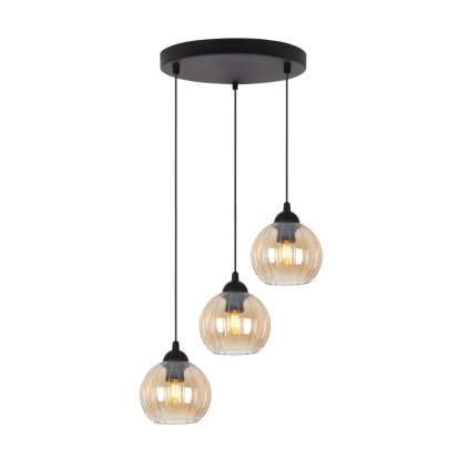 lampa wiszaca sufitowa zyrandol potrojny costa szklany nowoczesny kula glamour