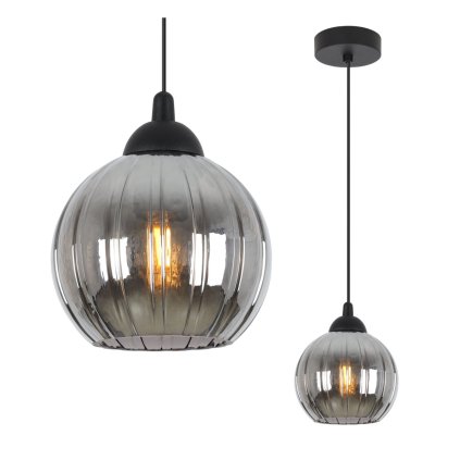 lampa wiszaca sufitowa zyrandol grafitowy costa szklany kula pojedynczy do lazienki kuchni