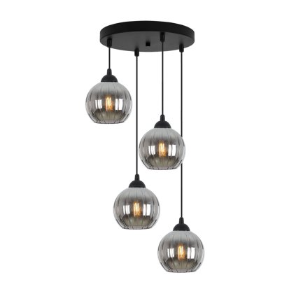 lampa wiszaca sufitowa zyrandol grafitowy costa szklany kula glamour nad stol i wyspe e27