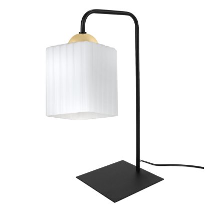lampa stolowa lampka nocna klosz riffle bialy szklany do sypialni jadalni salonu e27