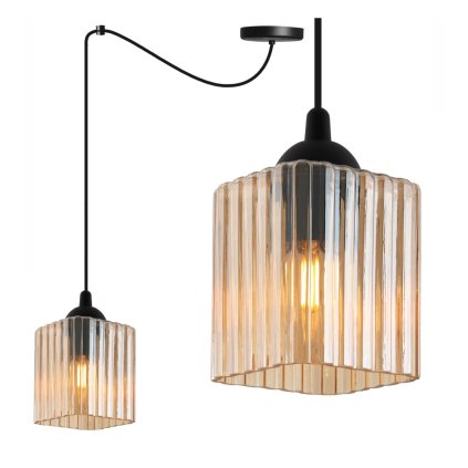 lampa wiszaca sufitowa zyrandol miodowy riffle czarny pajak loft do jadalni kuchni salonu