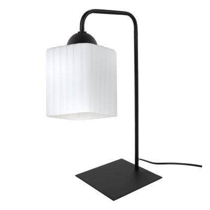 lampa stolowa lampka nocna klosz riffle szklany ryflowany do sypialni salonu e27