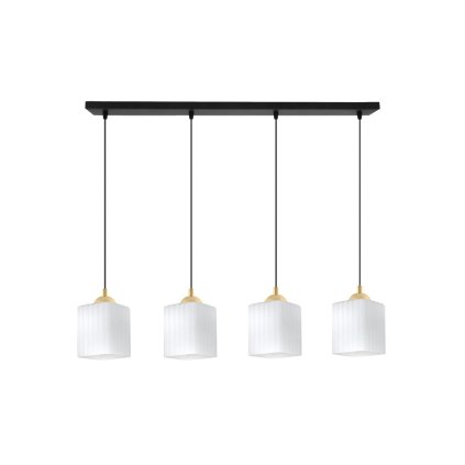 lampa wiszaca sufitowa zyrandol czarno zloty riffle szklany ryflowany do jadalni kuchni salonu