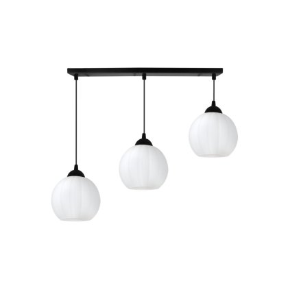 lampa wiszaca sufitowa zyrandol potrojny costa szklany biala kula nad stol i wyspe e27