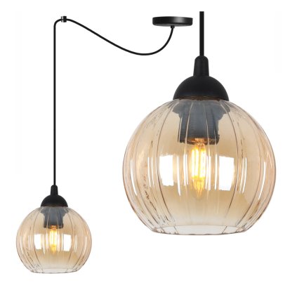 lampa wiszaca sufitowa zyrandol miodowy costa czarny pajak loft nad stol i wyspe e27