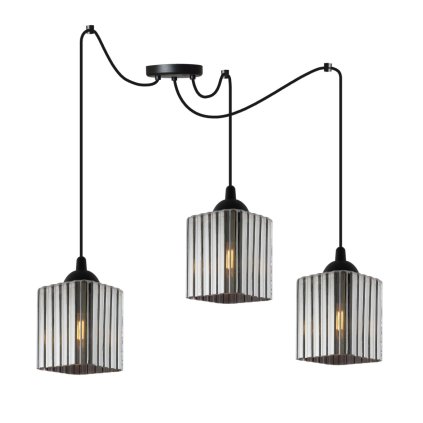 lampa wiszaca sufitowa zyrandol grafitowy riffle czarny pajak loft do lazienki kuchni