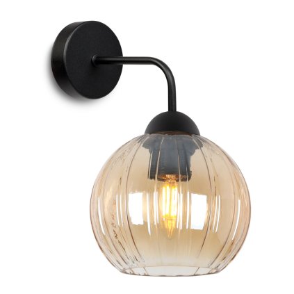 lampa kinkiet scienny topazowy costa szklany kula glamour do lazienki kuchni ryflowany