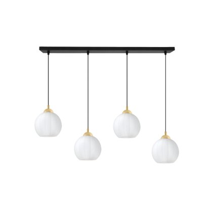 lampa wiszaca sufitowa zyrandol czarno zloty costa szklany kula do salonu kuchni 4 zrodla