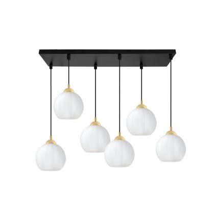 lampa wiszaca sufitowa zyrandol czarno zloty costa szklany nowoczesny kula 6 zrodel