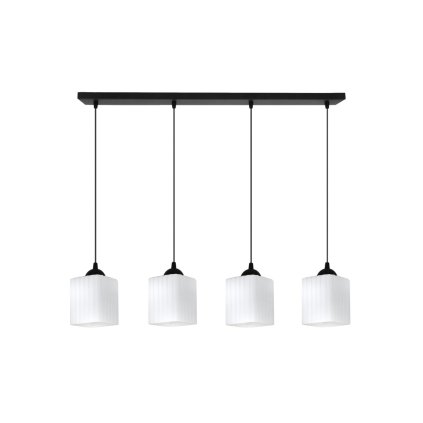 lampa wiszaca sufitowa zyrandol riffle bialy szklany ryflowany nad stol i wyspe e27