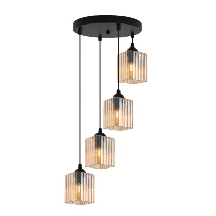 lampa wiszaca sufitowa zyrandol topazowy riffle szklany do salonu kuchni nowoczesny