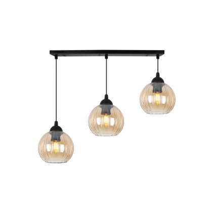 lampa wiszaca sufitowa zyrandol miodowy potrojny costa szklany kula nad stol do kuchni salonu