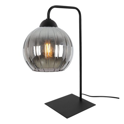 lampa stolowa lampka nocna grafitowy klosz costa szklany kula do salonu kuchni e27