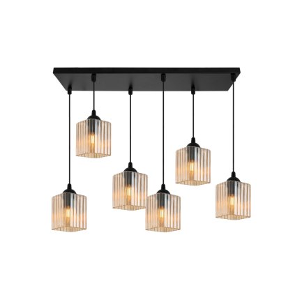 lampa wiszaca sufitowa zyrandol topazowy riffle szklany do jadalni kuchni salonu