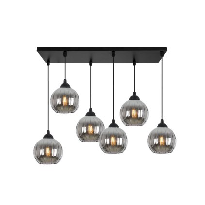 lampa wiszaca sufitowa zyrandol grafitowy costa szklany kula nad stol i wyspe e27