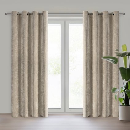 ZÁVĚS NA KROUŽCÍCH NILO 140X250 CM SVĚTLEHNĚDÁ