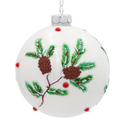 SKLENĚNÁ VÁNOČNÍ BANKA NA STROMEK SADA 4 KS (FI) 10 CM VZOROVANÁ