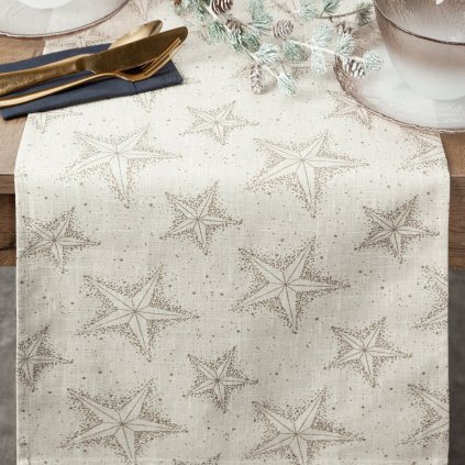 VÁNOČNÍ BĚHOUN NA STŮL WINTER 40X140 CM VZOROVANÁ