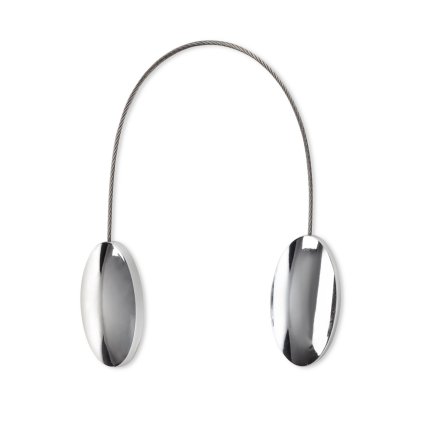 SADA 2KS DEKORAČNÍ SPONA NA ZÁVĚS MORA S MAGNETEM 3 X 15 CM STŘÍBRNÁ