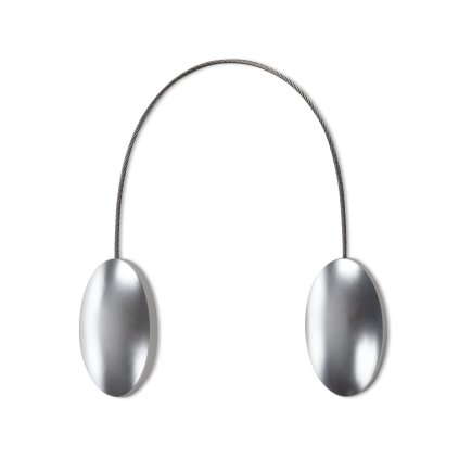 SADA 2KS DEKORAČNÍ SPONA NA ZÁVĚS SILVER S MAGNETEM 3 X 15 CM STŘÍBRNÁ