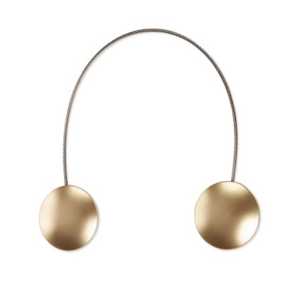 SADA 2KS DEKORAČNÍ SPONA NA ZÁVĚS GOLD S MAGNETEM 4 X 13 CM ZLATÁ