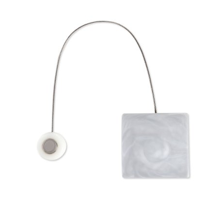 SADA 2KS DEKORAČNÍ SPONA NA ZÁVĚS SQUARE S MAGNETEM 6 X 14 CM STŘÍBRNÁ