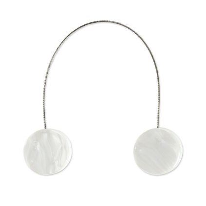 SADA 2KS DEKORAČNÍ SPONA NA ZÁVĚS MERY S MAGNETEM 4 X 13 CM BÍLÁ