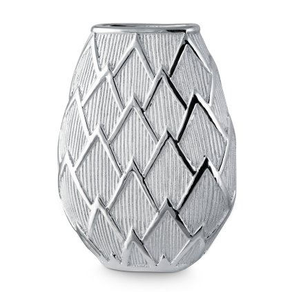 KERAMICKÁ VÁZA SAELA 20X10X26 CM STŘÍBRNÁ