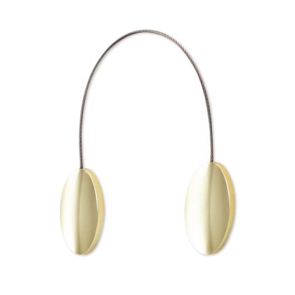 SADA 2KS DEKORAČNÍ SPONA NA ZÁVĚS MORA1 S MAGNETEM 3 X 15 CM ZLATÁ