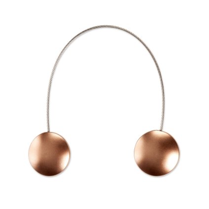 SADA 2KS DEKORAČNÍ SPONA NA ZÁVĚS BROWN S MAGNETEM 4 X 13 CM HNĚDÁ