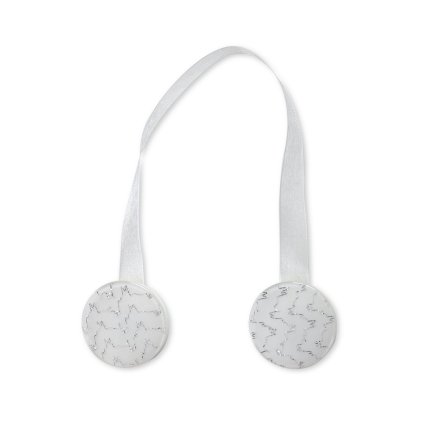 SADA 2KS DEKORAČNÍ SPONA NA ZÁVĚS CORDA S MAGNETEM 4 X 16 CM BÍLÁ