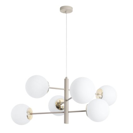 lampa wiszaca sufitowa zyrandol kaszmirowy bezowy vicenza glamour nad stol do salonu