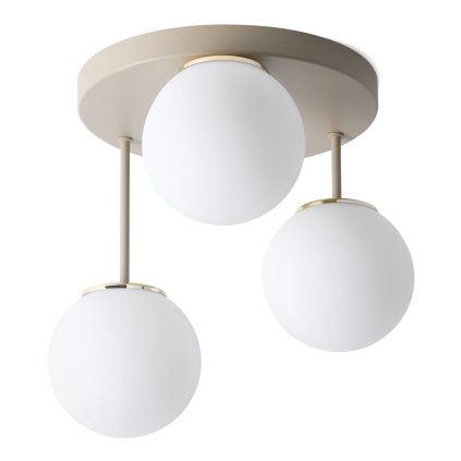 lampa sufitowa wiszaca zyrandol florence bezowy kaszmirowy biale kule do kuchni jadalni