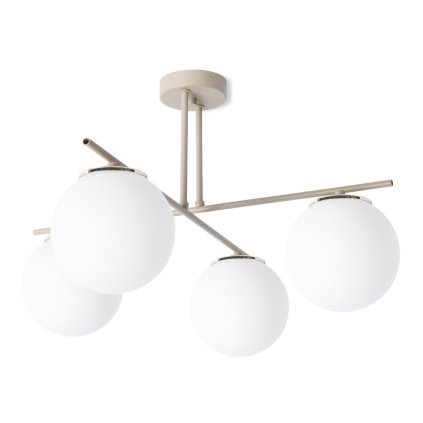 lampa sufitowa wiszaca zyrandol modena kaszmirowy bez biale szklo glamour nowoczesna