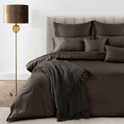 MAKOSATENOVÉ POVLEČENÍ EVA MINGE ELEGANT1G 140X200 CM, 1 KS 70X80 CM HNĚDÉ