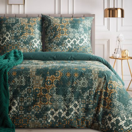 SATÉNOVÉ POVLEČENÍ SPRING69 200X220 CM, 2 KS 70X80 CM VZOROVANÉ