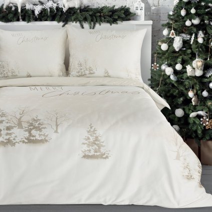 VÁNOČNÍ POVLEČENÍ Z MIKROVLÁKNA SNOWFLAKE 140X200 CM, 1 KS 70X80 CM VZOROVANÉ