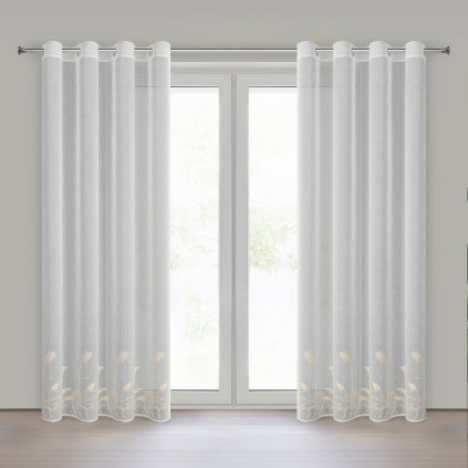 ZÁCLONA NA KROUŽCÍCH TASHA1 140X250 CM VZOROVANÁ