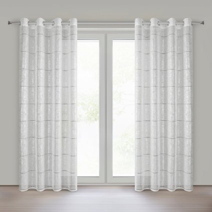 ZÁCLONA NA KROUŽCÍCH KATY 140X250 CM VZOROVANÁ