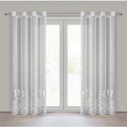 ZÁCLONA NA KROUŽCÍCH TÓNYA 140X250 CM VZOROVANÁ