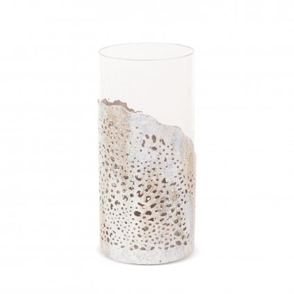 SKLENĚNÝ DEKORAČNÍ SVÍTNÍK DIMON (01) (FI) 13X27 CM VÍCEBAREVNÁ