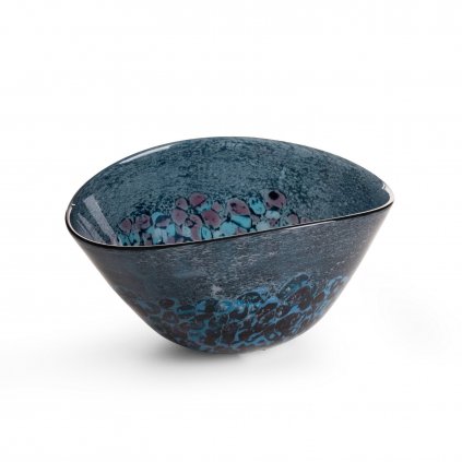 DEKORAČNÍ SKLENĚNÁ MISKA LOGAN (01) 22X17X11 CM VÍCEBAREVNÁ