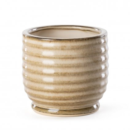 KERAMICKÝ KVĚTINÁČ (FI) 12X11 CM SVĚTLEHNĚDÁ