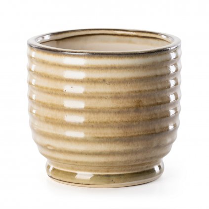 KERAMICKÝ KVĚTINÁČ (FI) 14X13 CM SVĚTLEHNĚDÁ